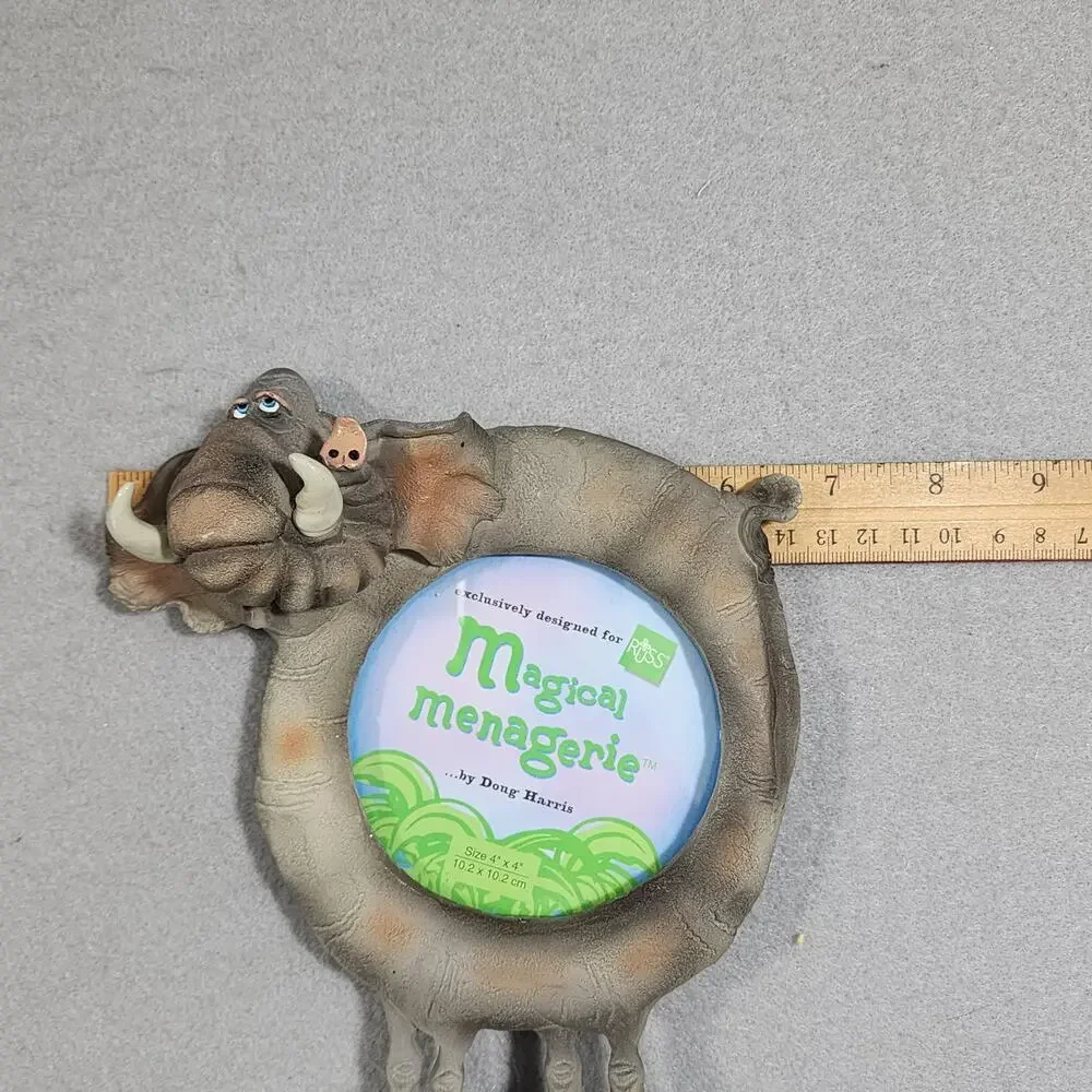 FILMORE ELEPHANT Magical Menagerie 4x4 Picture Frame Russ Berrie By Doug Harris